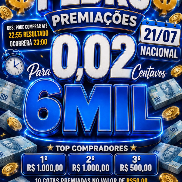 R$0,02 PARA 6MIL REAIS 